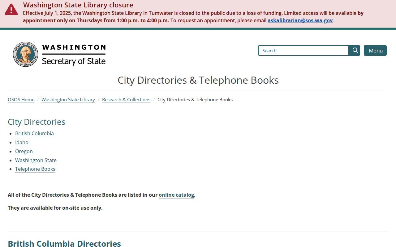 Mukilteo residents directory State Library city directory inventory